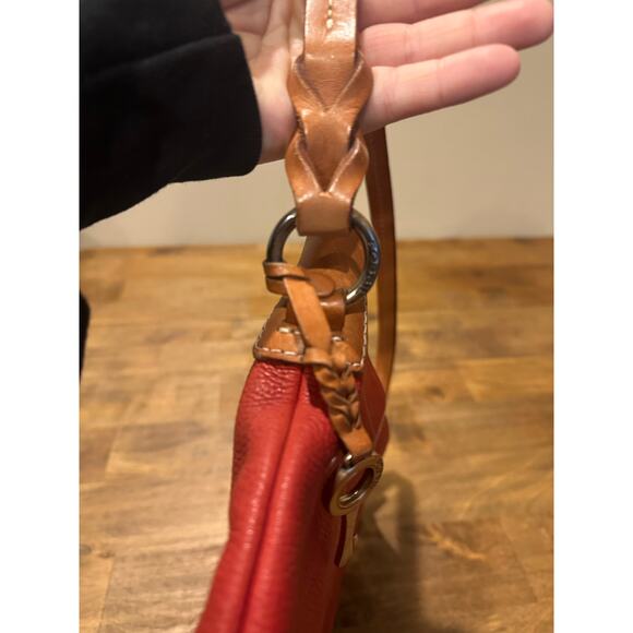 Fossil Jolie Leather Shoulder Bag Orange/Red Medium Size Purse Classic - Picture 13 of 15